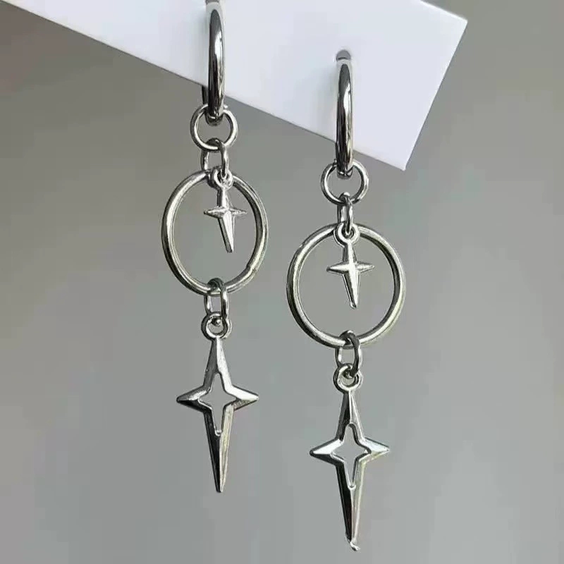 Men'S Accessories In The 90S - Pendientes con colgante de estrella cruzada