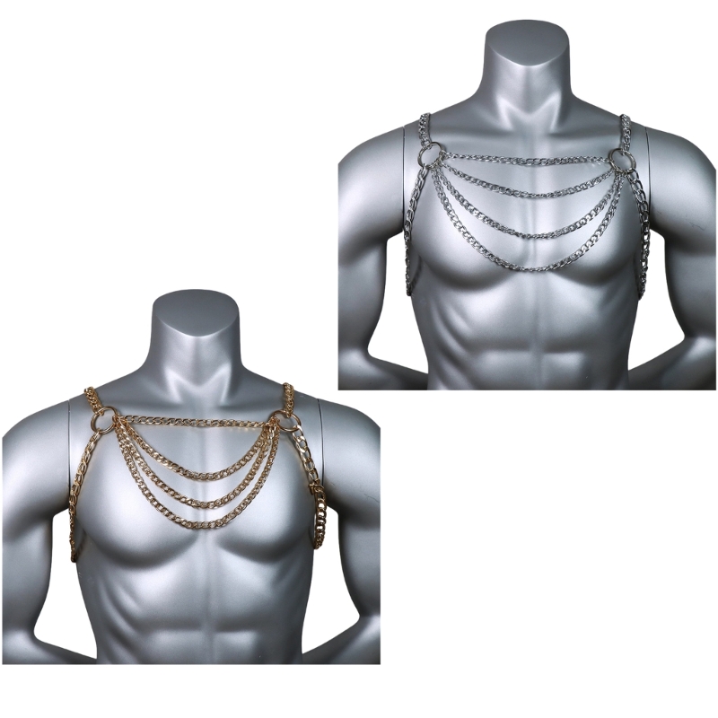 Mens Accessories Style - Cadena Metal para pecho para hombre,