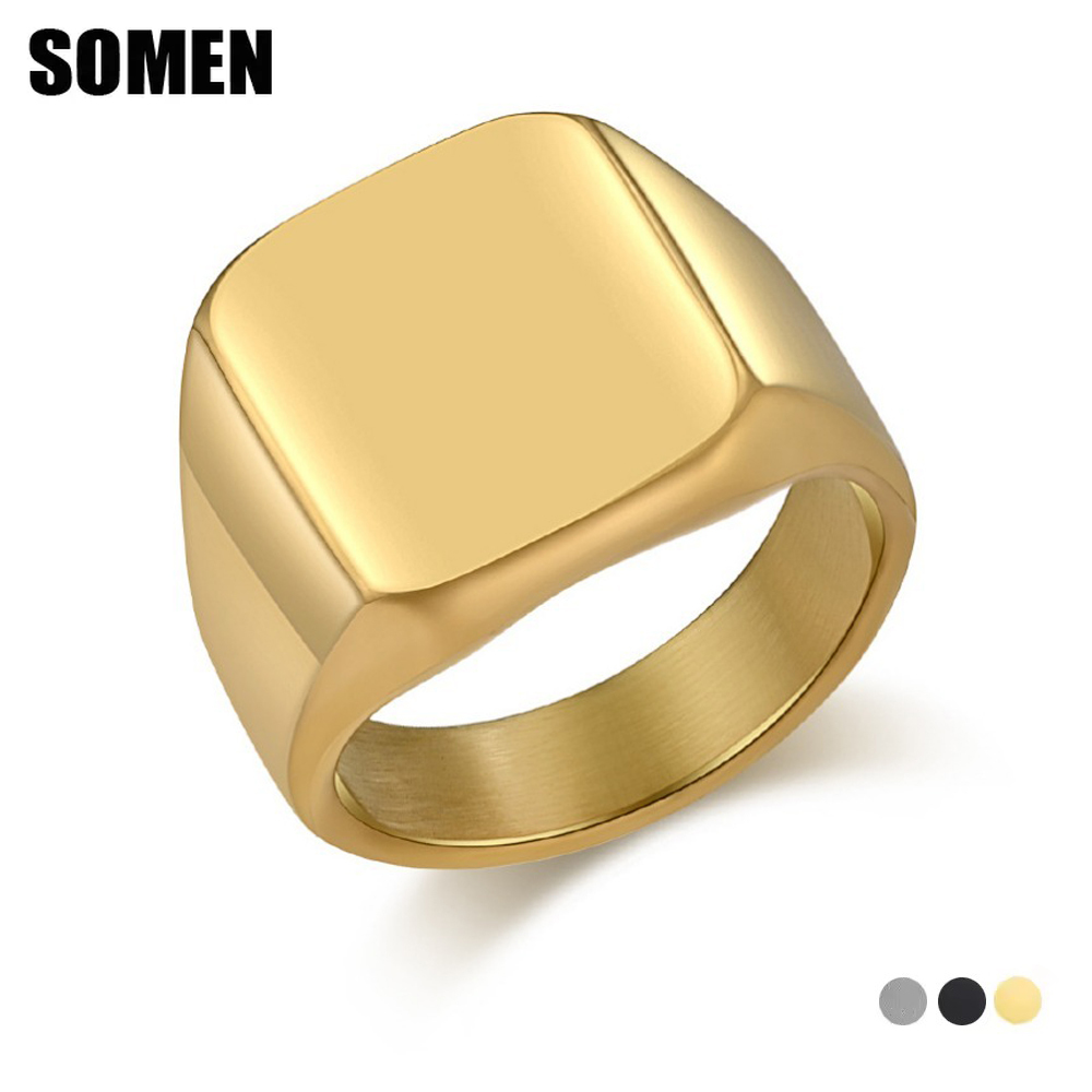 Signet Ring Men - Anillo cuadrado de carburo de tungsteno