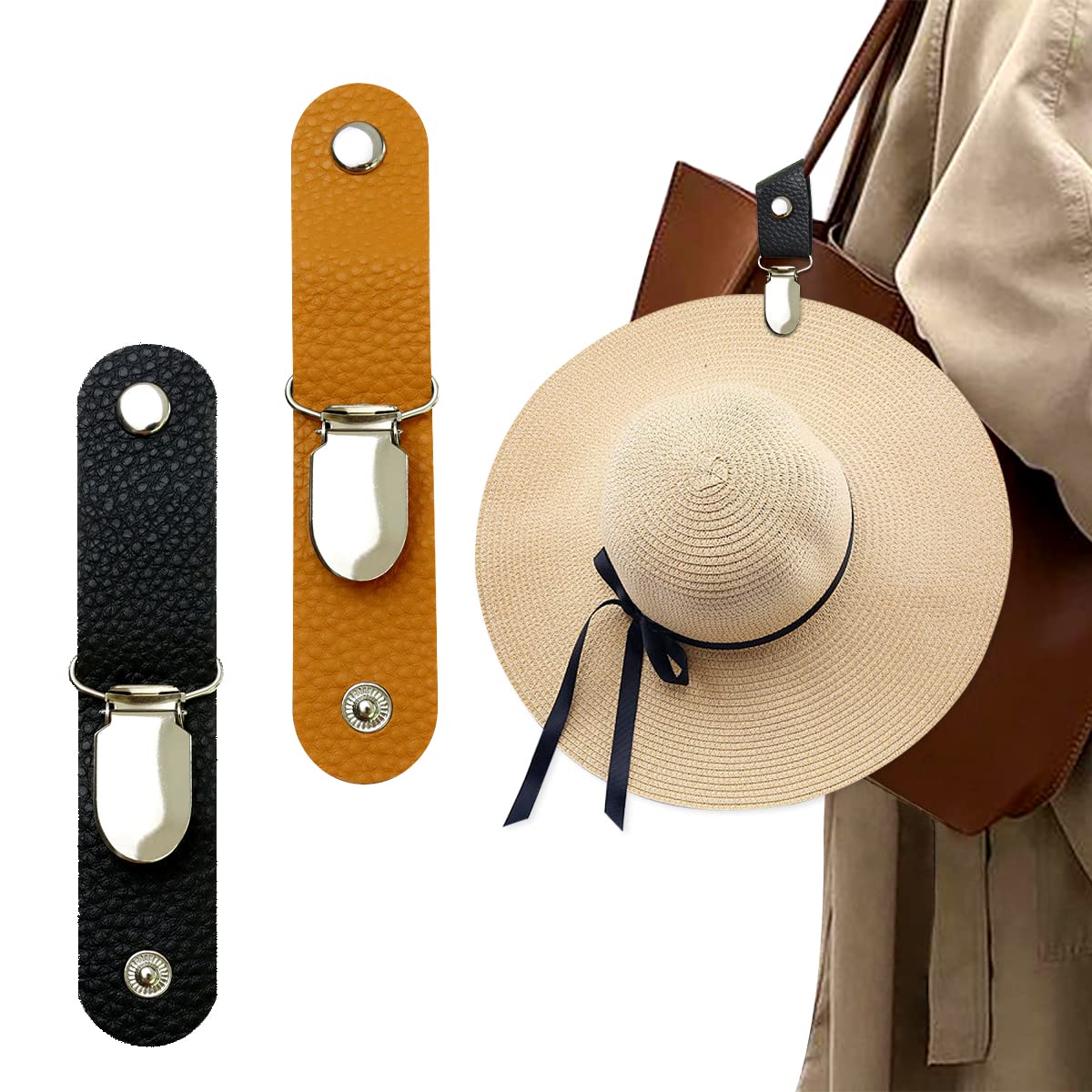 Men Accessories For Beach - Clip para Sombrero de Cuero PU