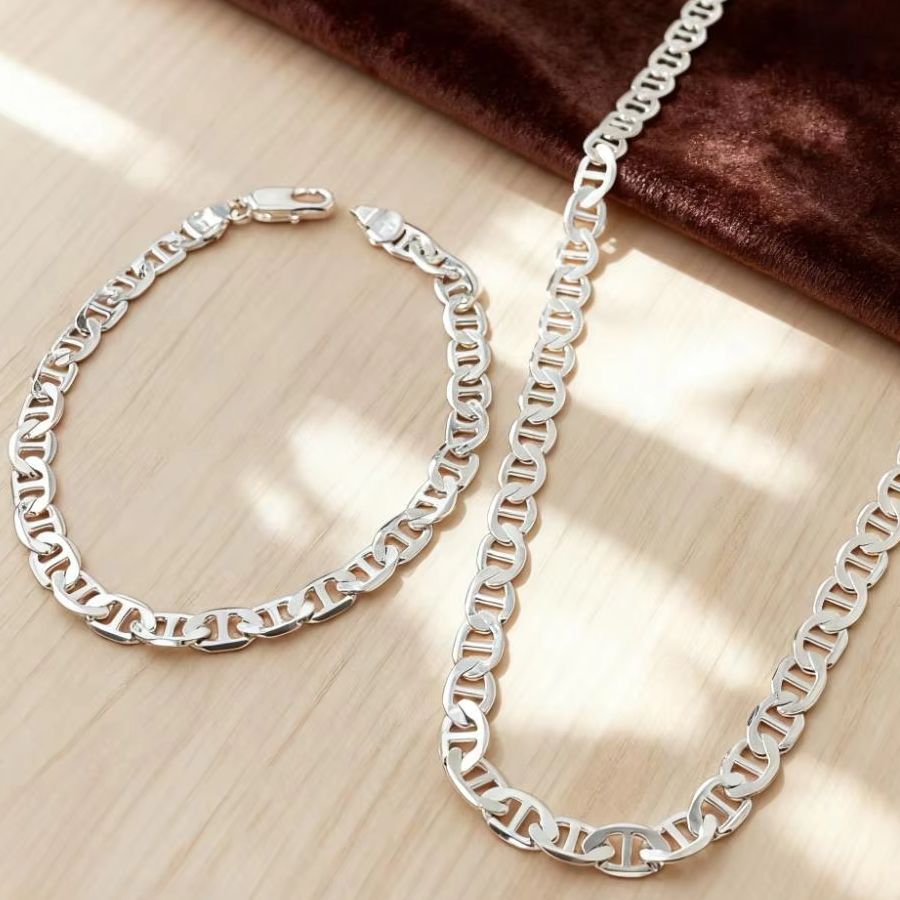 Men Accessories Chain And Bracelet - Nuevo Conjunto de Collar y Pulsera