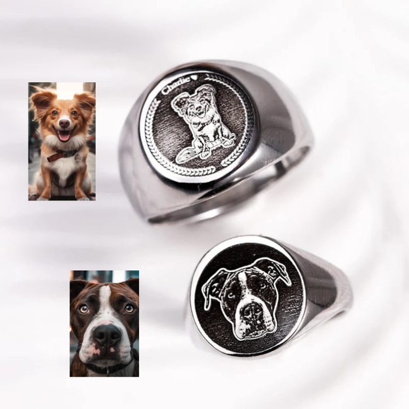 Anillo de sello con foto graba - Signet Ring Men reseña y precio