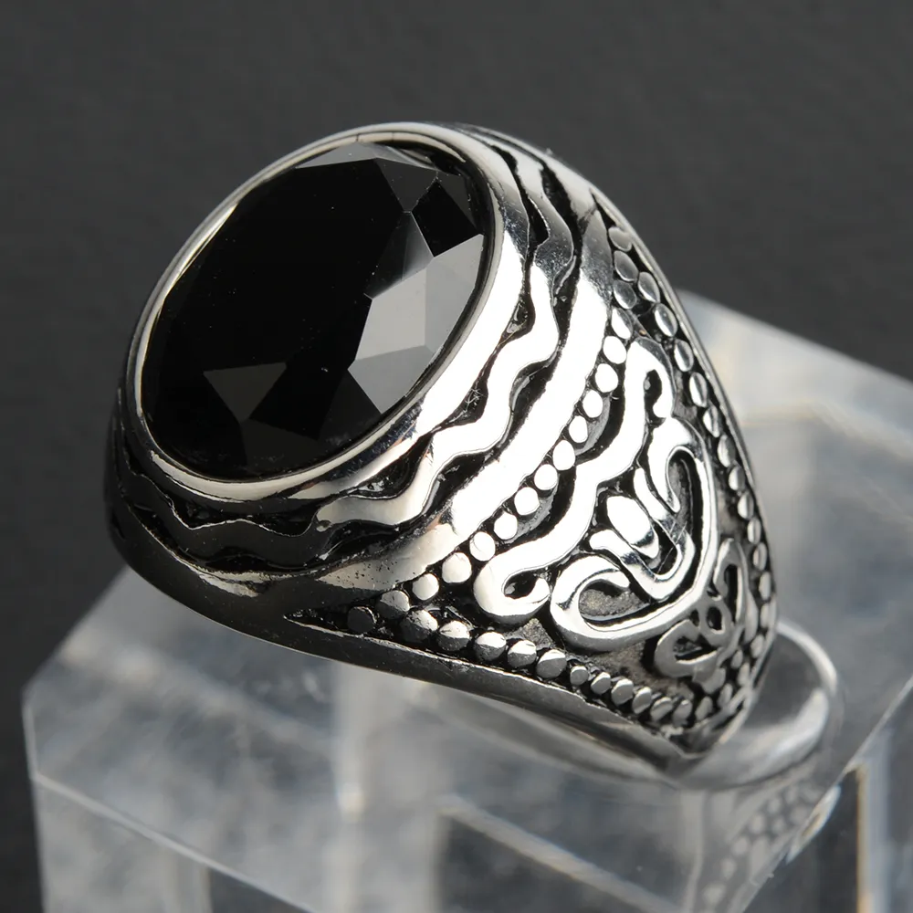 Anillos de piedra azul marino  - Signet Ring Men reseña y precio