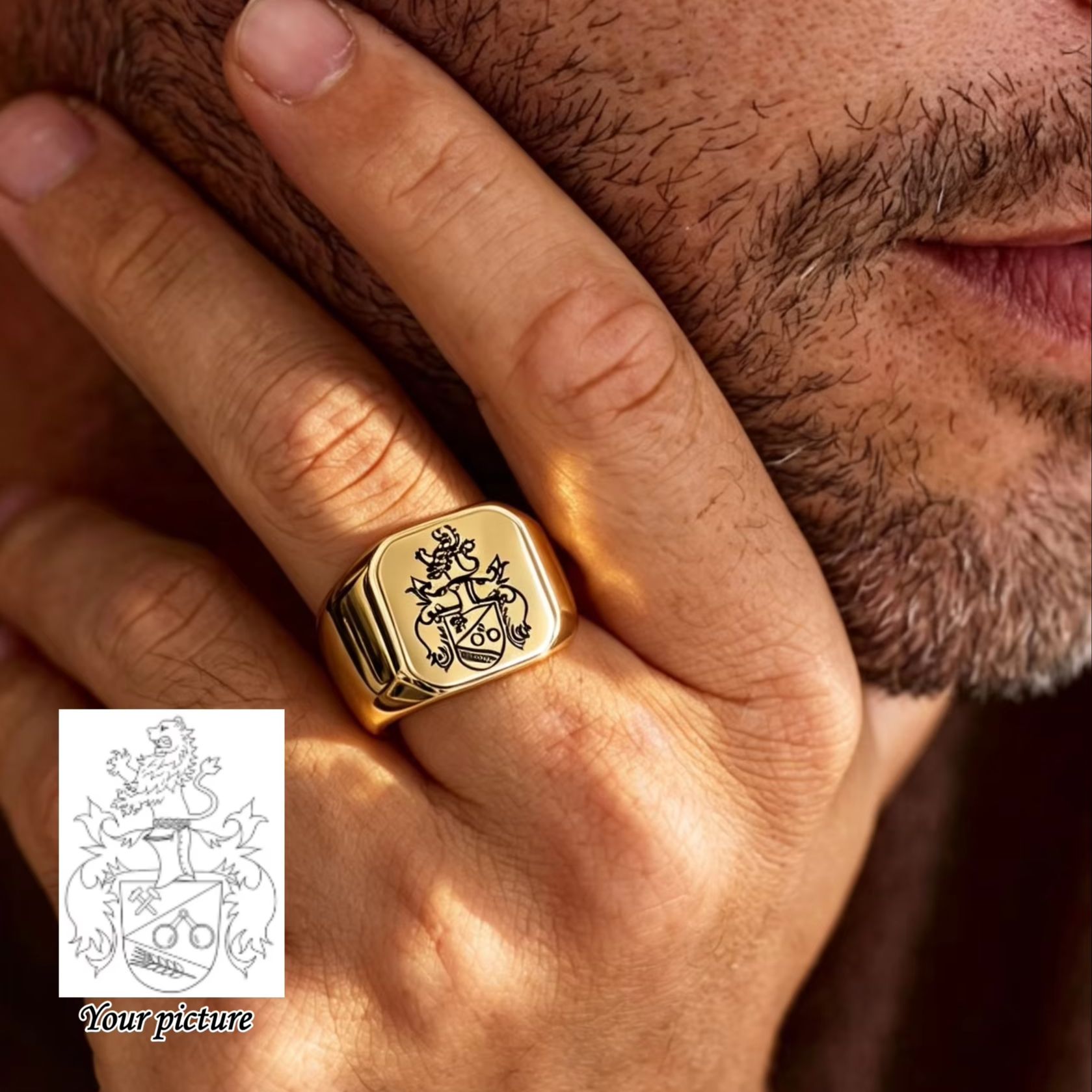 Anillo de Sello Personalizado  - Signet Ring Men reseña y precio