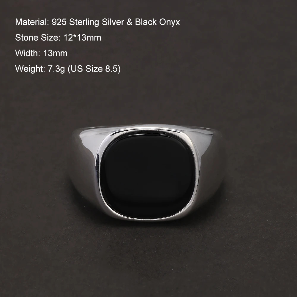 Anillo de plata de ley S925 co - Signet Ring Men reseña y precio