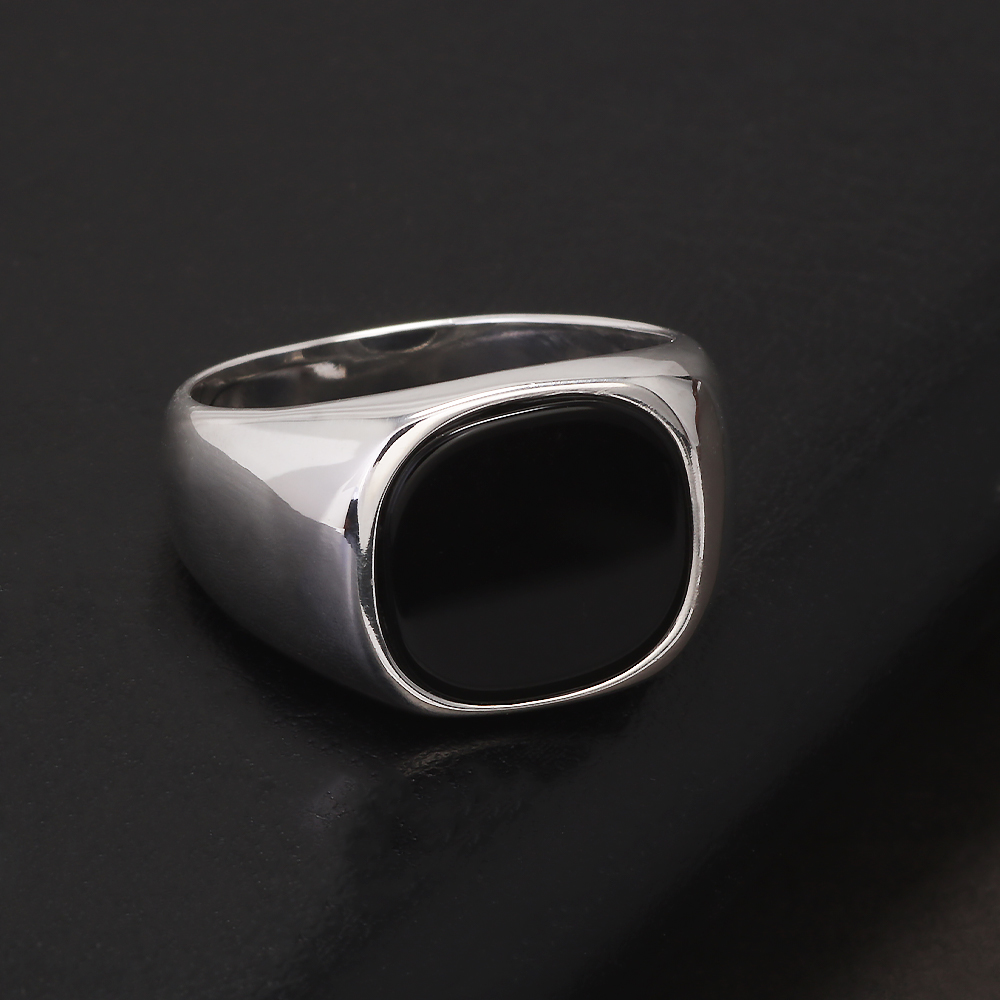 Anillo de plata de ley S925 co - Signet Ring Men reseña y precio