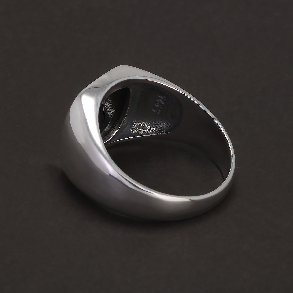 Anillo de plata de ley S925 co - Signet Ring Men reseña y precio